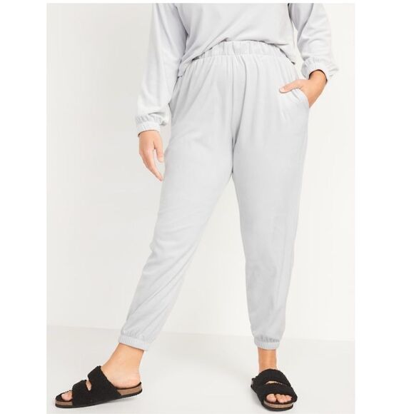 Old Navy High Waisted Luxe Velvet Jogger Sweatpants Size L - Picture 1 of 7